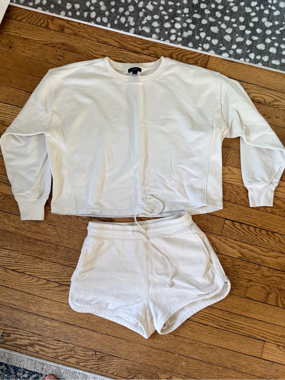 J. Crew Cream Sweatshirt (Small) Shorts (XS) Set - XS/Small
